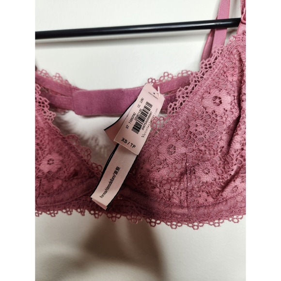 Victoria's Secret XS Bralette‎ Rose Floral Lace Adjustable Straps NEW Coquette - Picture 3 of 5